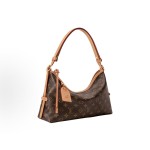 LOUIS VUITTON Carryall East West Gold hardware detachable letter-branded single-shoulder bag brown